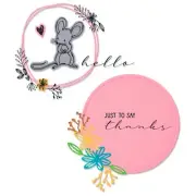 Sizzix Framelits Hello Mouse 8pc set & stamps #665175 Retail $17.99 Lisa Jones