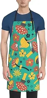 [AFHYZY] Chef Aprons for Women with Pockets Kitchen Cooking Aprons, Mushroom1, One Size, Mushroom1, One Size