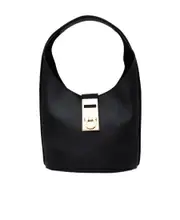 Flip clasp shoulder bag One size Black