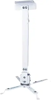 Vsenkes Ceiling or Wall Mount for Projector Universal Metal Bracket Strong Load Bearing with Telescopic Tube for Home Theater Office, White