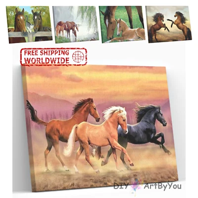 Paint By Numbers Kit Horse Animal Adult Acrylic Home Oil Canvas Painting Art DIY