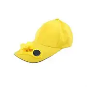 Summer Sport Outdoor Hat Cap with Solar Sun Power Cool Fan Yellow