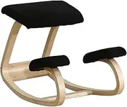 Rocking Knee Chair Upright Posture Chair, Wooden Office Chair to Improve Posture, Chair for Home Office Meditation Wooden & Linen Cushion, Office Chair for Back Neck Pain Relief & Improving Posture