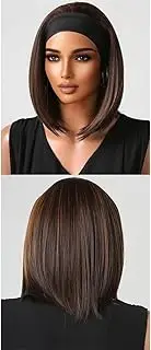 Short Headband Wig Women's Short Wavy Bob Synthetic Wig Natural Headband Wig