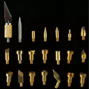 22Pcs Brass Tips Wood Burning Pen Art Tool Kit Craft Soldering Pyrography