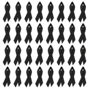 50 Pieces Black Polyester Ribbon Satin with Safety Pins