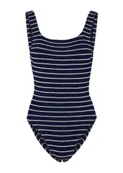 Hunza G Seersucker Swimsuit - Navy - One Size One Size