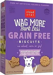 Cloud Star Wag More Bark Less Crunchy Grain Free Dog Treats, Assorted Flavors, 14 oz. Box