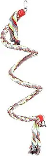 1.6 Meter Parrot Bungee Swing Spiral Climbing Standing Toys with Bell Rope Cotton Perch Birds Supplies for Large Medium Small Parrots