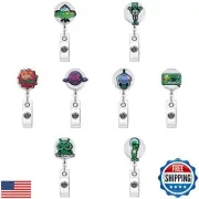6 PCS Alien Badge Reels Cute Retractable UFO Badge Reel Funny Badge Holder Nu