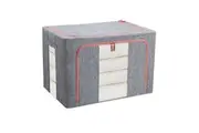 66L Cloth Storage Box Closet Organizer Storage Bags Clothes Storage Bags Wardrobe Organizer Idea Grey