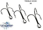 TREBLE FISHING HOOKS CHEMICALLY SHARPENED HOOKS SIZE: 4# FORCE TEN TACKLE M8945