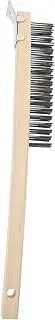 Pizza Brush for Pizza Oven Stainless Steel Wire Scratch Brush Wood Handle Cleaning Easy to Use Compact Storage