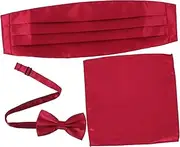 [FOMIYES] Complete Mens Tuxedo Accessory Set Bow Tie Pocket Square Cummerbund for Formal Events