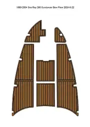 1999-2004 Sea Ray 260 Sundancer Bow Pad Boat EVA Foam Faux Teak Deck Floor Mat