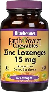 BlueBonnet Earthsweet Zinc Lozenges, Orange, 60 Count