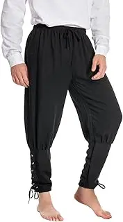 [Coser Park] Mens Spring Summer Autumn Ankle Banded Pants Medieval Viking Navigator Trousers Renaissance Pants