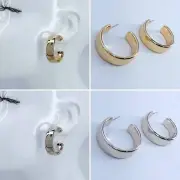 Gold or Silver Finish Small Hollow Classic Hoop Earrings