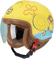 DOT/ECE Approved Vintage Motorcycle Open-Face Helmet for Boys Girls, 3/4 Kids Cute Helmet with Visor, Electric Scooter Children's Motorcycle Helmet C
