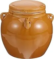 HEALLILY Vintage Ceramic Honey Jar with Lid Sealing Pot for Honey Pickles Decorative Storage Container for Kitchen Rustic Ceramic Honey Dispenser