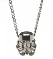 Star Wars StormTrooper Helmet 3-D GunMetal Enamel Necklace Licensed NEW UNUSED