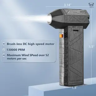 手持渦輪扇暴力風扇 13萬轉無刷電機強力疾風扇 充電便攜式小風扇 手持式高速暴風扇 13葉鋰電吹吸渦輪扇 無極變速