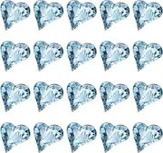 sourcing map 20 Pcs 3D Heart Blue Nail Rhinestones 12x13mm K9 Glass Crystal Rhinestones Pointed Back Crooked Heart Gems for Nail Charm Art DIY Craft