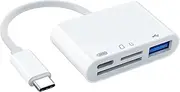 USB C SD Card Reader Adapter, 4 in 1 USB Female OTG Adapter Compatible SD/TF Card,USB C to USB Camera Memory Card Reader Adapter for New Pad Pro MacBook Pro and More UBC C Devices