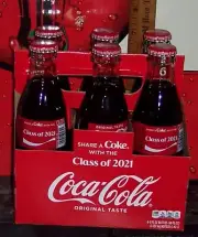 SHARE A COKE WITH THE CLASS OF 2021 6 PACK OF 8 OUNCE GLASS COCA - COLA BOTTLES