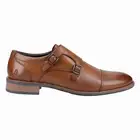 Hush Puppies David Mens MEMORY FOAM Smart Casual Leather Double Monk Shoes Tan