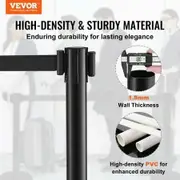 Crowd Control Stanchions 6-Pack Crowd Control Barriers with 3PCS 6.5FT Black Retractable Belts Plastic Stanchion Queue Post Belt Barriers Line Divider