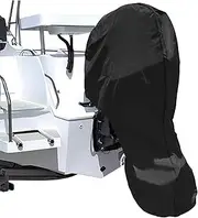 iCOVER Outboard Motor Covers, Trailerable Full Boat Motor Cover Waterproof Heavy Duty Oxford Fabric Outboard Engine Covers with Zipper, Fits 6-15HP Motor