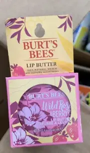 Burt's Bees ~Lip Butter ~100% Natural ~Wild Rose & Berry ~.4oz-NEW/BOXED/SEALED!