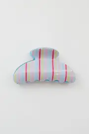 Blue Stripe Claw Clip