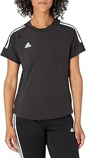 [adidas] Women's Hi Low Jersey Short Sleeve, Black/White, X-Small