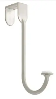Liberty BBF430Z-SN White Ceramic & Satin Nickel Over The Door Coat Hat Robe Hook