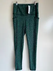 NWT $85 CHICO'S ZENERGY Black/Green Spacedye Pocket Leggings Size 0= US 4/6