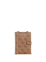 GUESS Women's Latte Logo Laurel Passport Case in Brown One Size