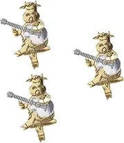 [SAFIGLE] Brooch Retro Lapel Cattle Breastpin for Clothes Cow Enamel Pin Costume Accessory Animal Enamel Lapel Lovely Clothes Breastpin Golden Alloy