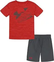 [Under Armour] boys Short Sleeve Tee and Short Set, Lightweight and Breathable