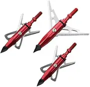 UP100 UP100 Red 6pcs Broadheads 100 Grain Hunting Arrow Heads Archery Shooting Arrowheads Tips for Compound Bow Archery