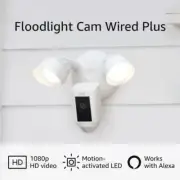 Ring Floodlight Camera Wired Plus with motion activated 1080p HD video , White