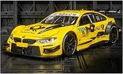 Decorative Car Model 1:24 for M4 DTM Diecast Metal Alloy Hand-Painted Racing Car Model Industrial Style Decoration Perfect for Gifting(Yellow)