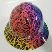 full brim VENTED hard hat custom hydro dipped IN ALIEN WEBS AWESOME COLORS