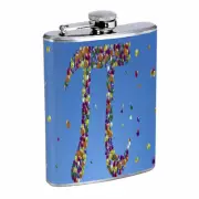 Pi Sign D5 Flask 8oz Stainless Steel Hip Drinking Whiskey
