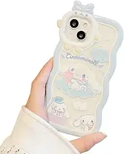 MOIWOAOE Kawaii Clear Phone Case for iPhone 11 Pro Cute Silicone Protective Case Cover for Women & Girl