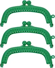 uxcell 3Pcs Kiss Lock Clasp, 8.5cm/3.35" Retro Arch Resin Purse Frame for Purse Making Handled Bag Coin Bag Frame Replacements, Green