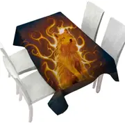 Fantasy Animal Art Phoenix Wolf Tablecloth