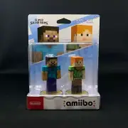 Nintendo Amiibo Super Smash Bros. Minecraft Series Steve and Alex 2-Pack Switch
