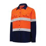 Hard Yakka Size 22 Orange / Navy Women's Hi Vis Taped Long Sleeve Shirt